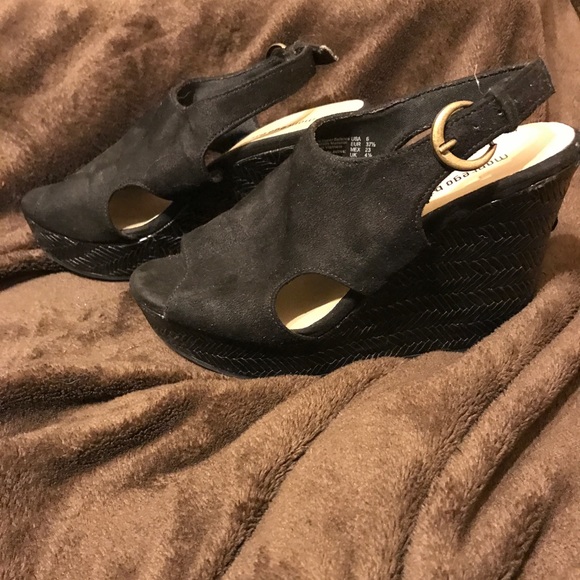 Shoes - Black suede wedges
